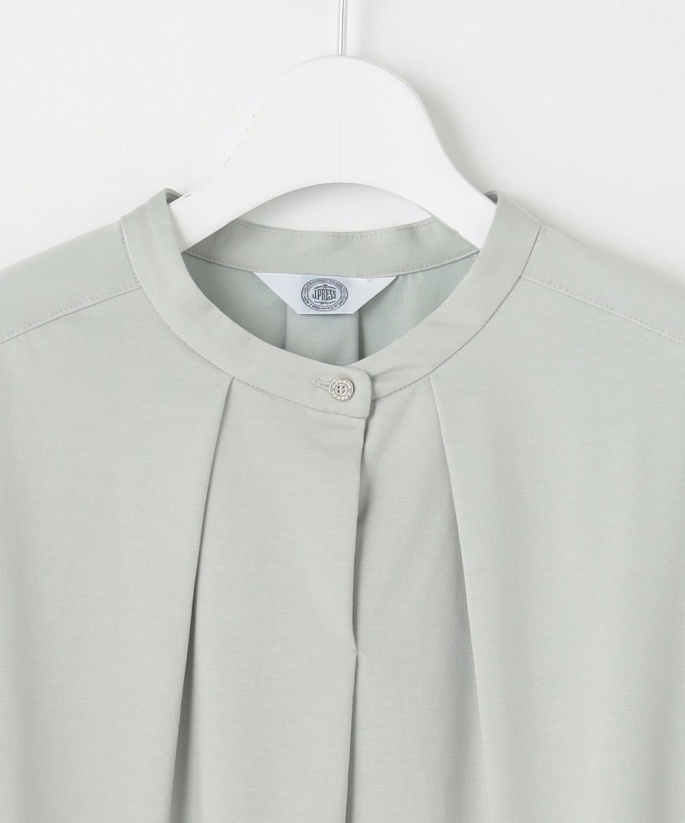 J.PRESS LADIES L シャツジャージー バンドカラー カットソー 