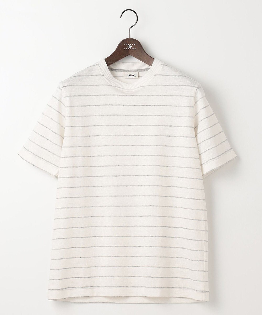 JOSEPH ABBOUD 【キングサイズ・清涼感/吸水速乾】リネンハニカムボーダーＴシャツ 