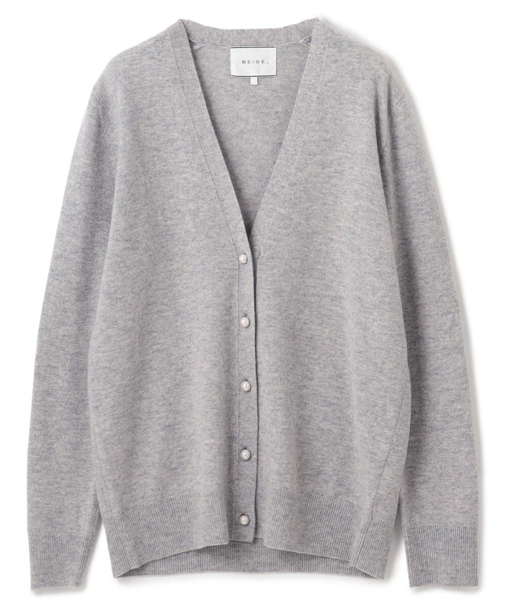BEIGE， 【WEB限定・洗える】ALSACE / パール釦ウールニットカーディガン 