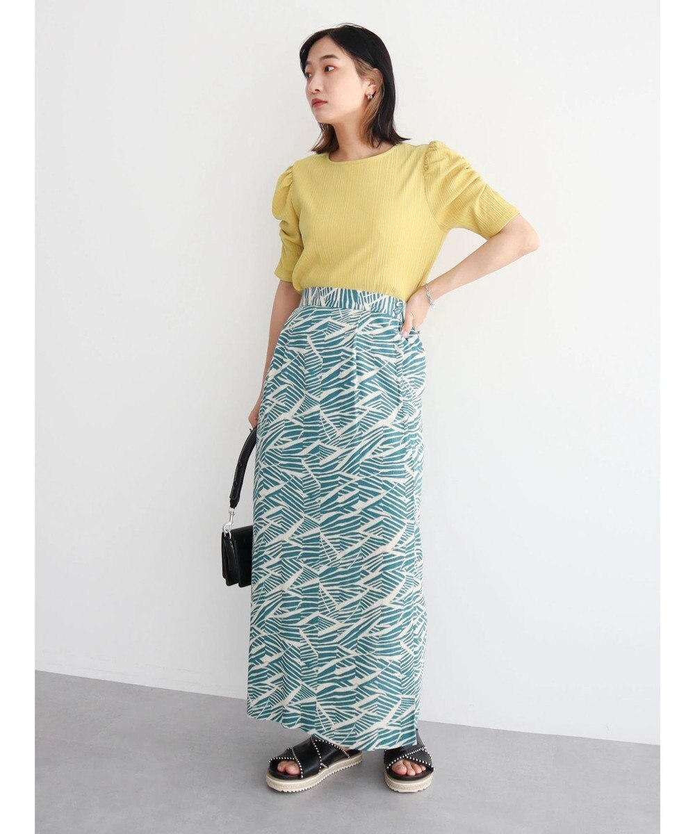 Green Parks リブ肩デザイン５分袖プルオーバー 