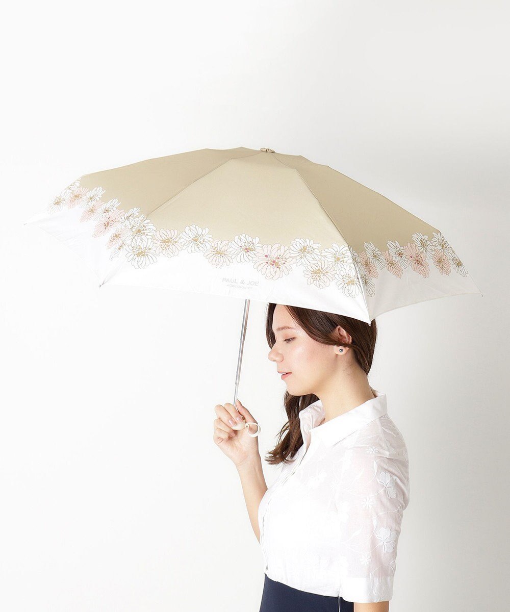 MOONBAT 【UVカット/コンパクト】ポール & ジョー (PAUL & JOE ACCESSOIRES) 折りたたみ雨傘 クリザンテーム 