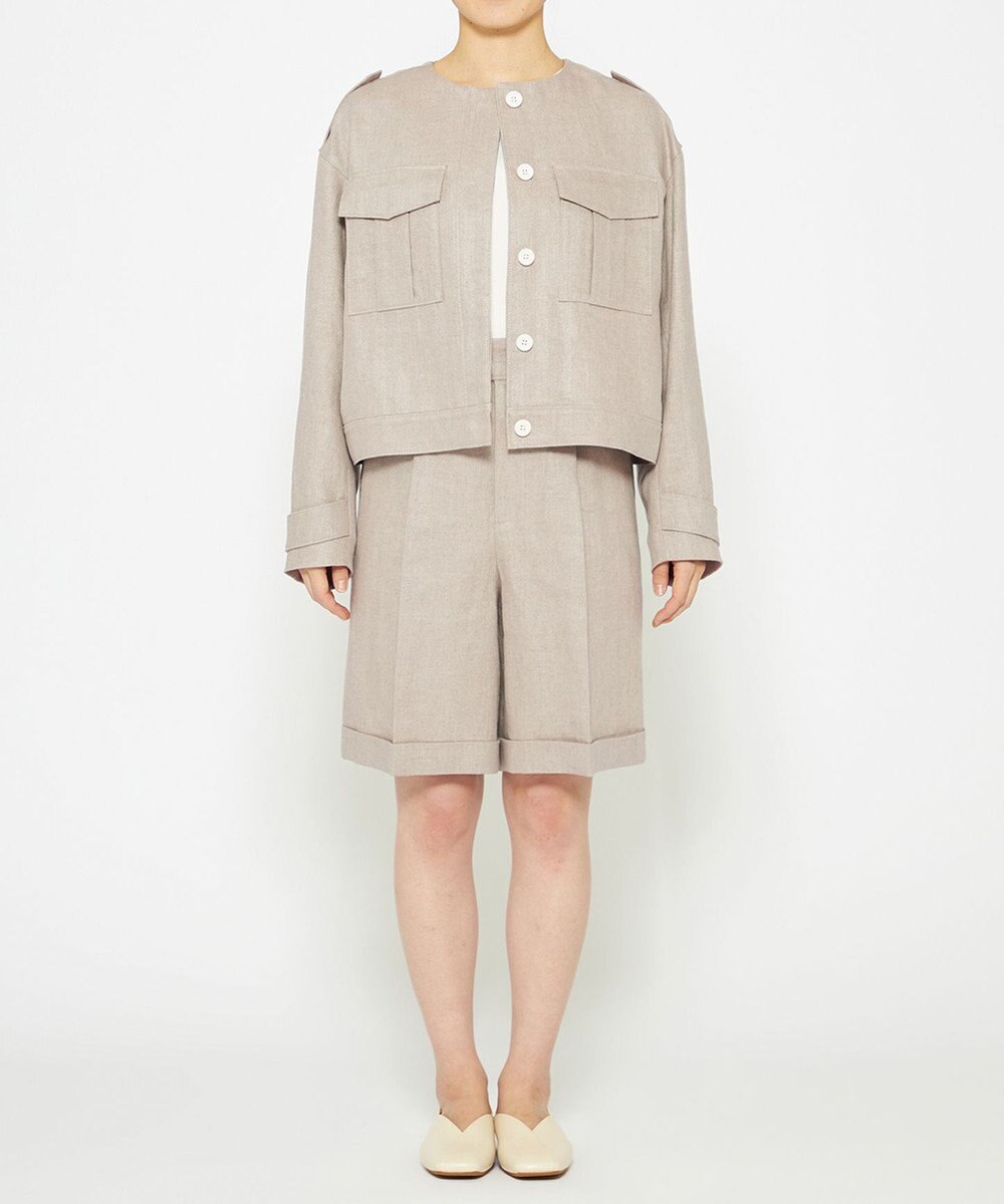 uncrave ヘリンボーン リネン ショートパンツ（uncrave WHITE） 