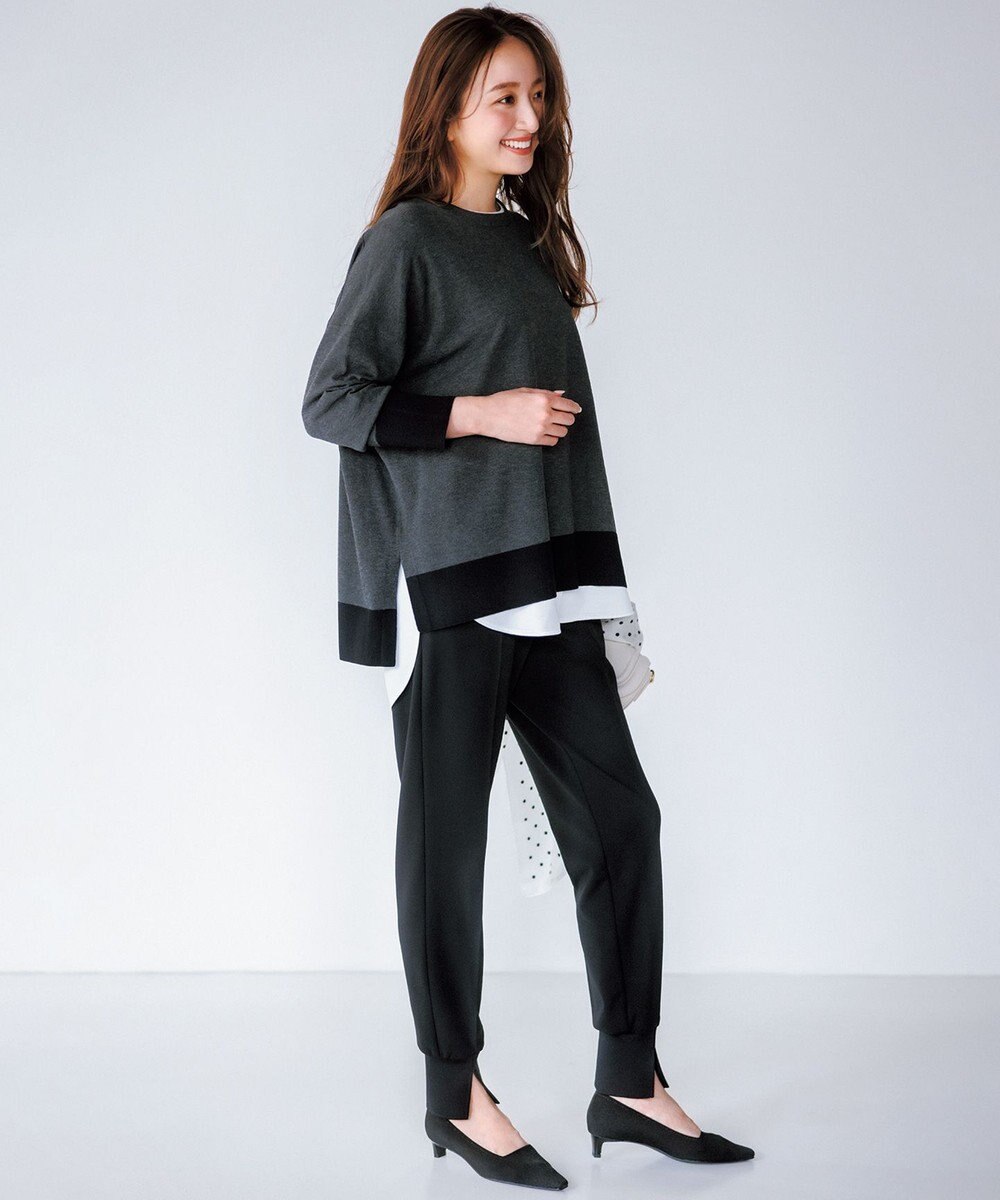 UNFILO L マイビューティニット ワイドクルーネック 