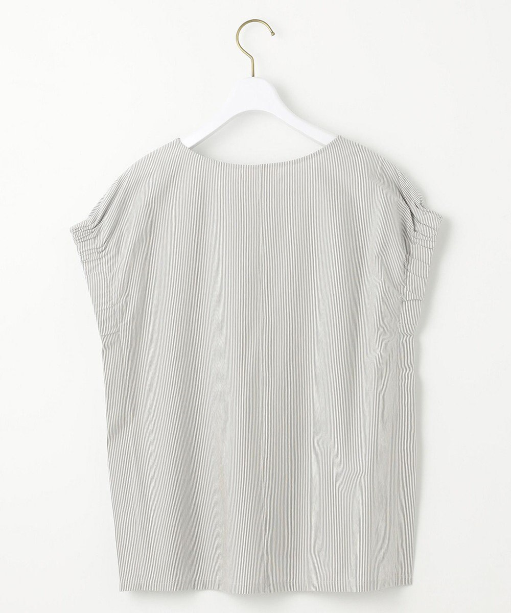 ANY SIS S 【洗える】シルケットストライプフレンチスリーブ カットソー 