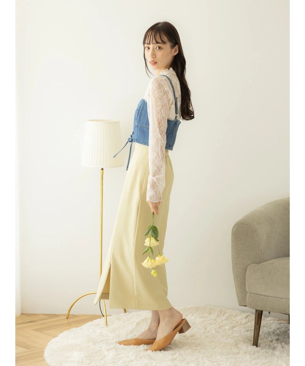 earth music&ecology レースアップデニムビスチェ 