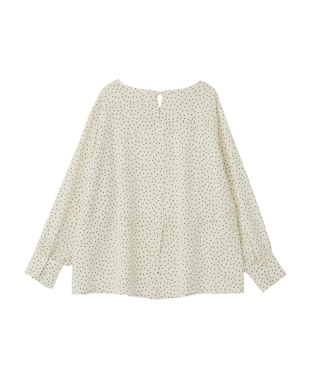 Green Parks ドットイージーケアバックスリットブラウス 