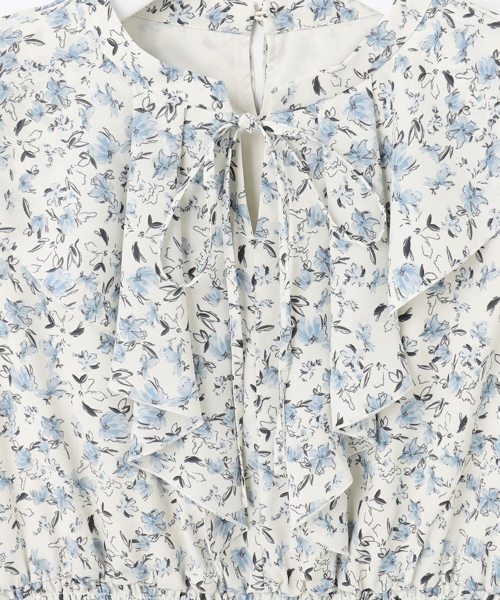 Feroux 【洗える】フラワープリントラッフル ワンピース 