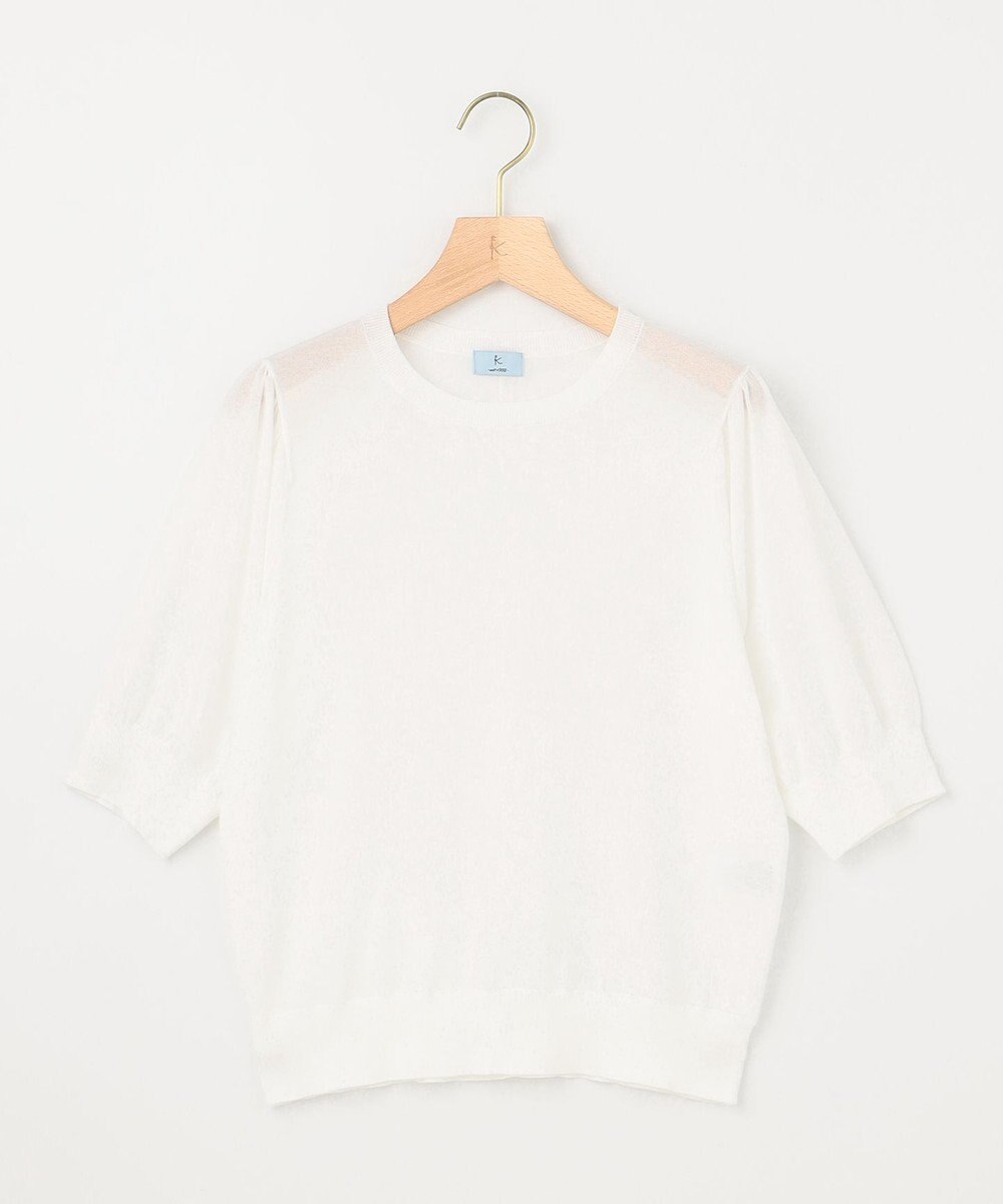 組曲 L シアーパフ袖 ニット 