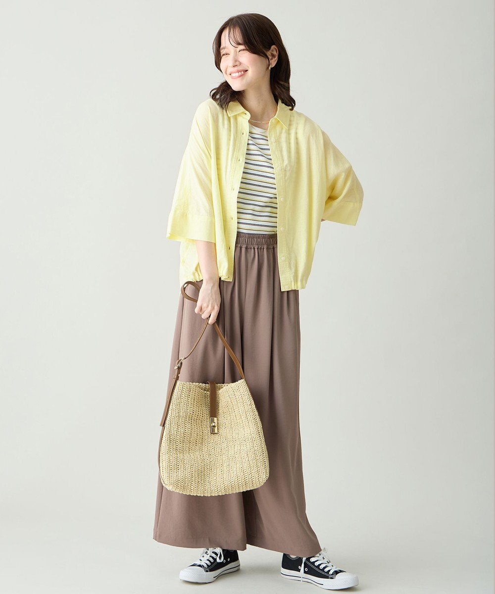 ANY テレコラウンドヘムタンクトップ 