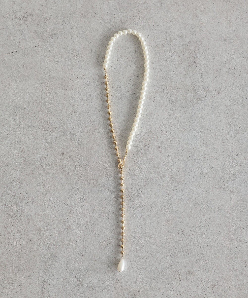 earth music&ecology パールフックボールチェーンネックレス 