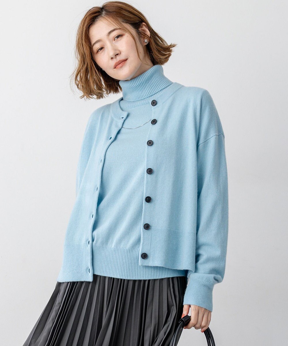 23区 L 【見上愛さん着用/STORY掲載】ピュアカシミヤ クルーネック カーディガン 