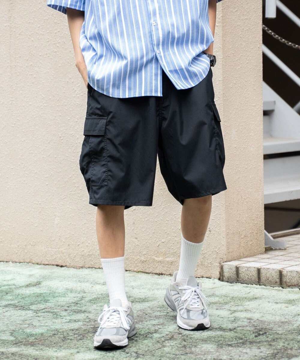 WEGO 【ウエストゴム/手洗い可】ワイドカーゴショーツ 