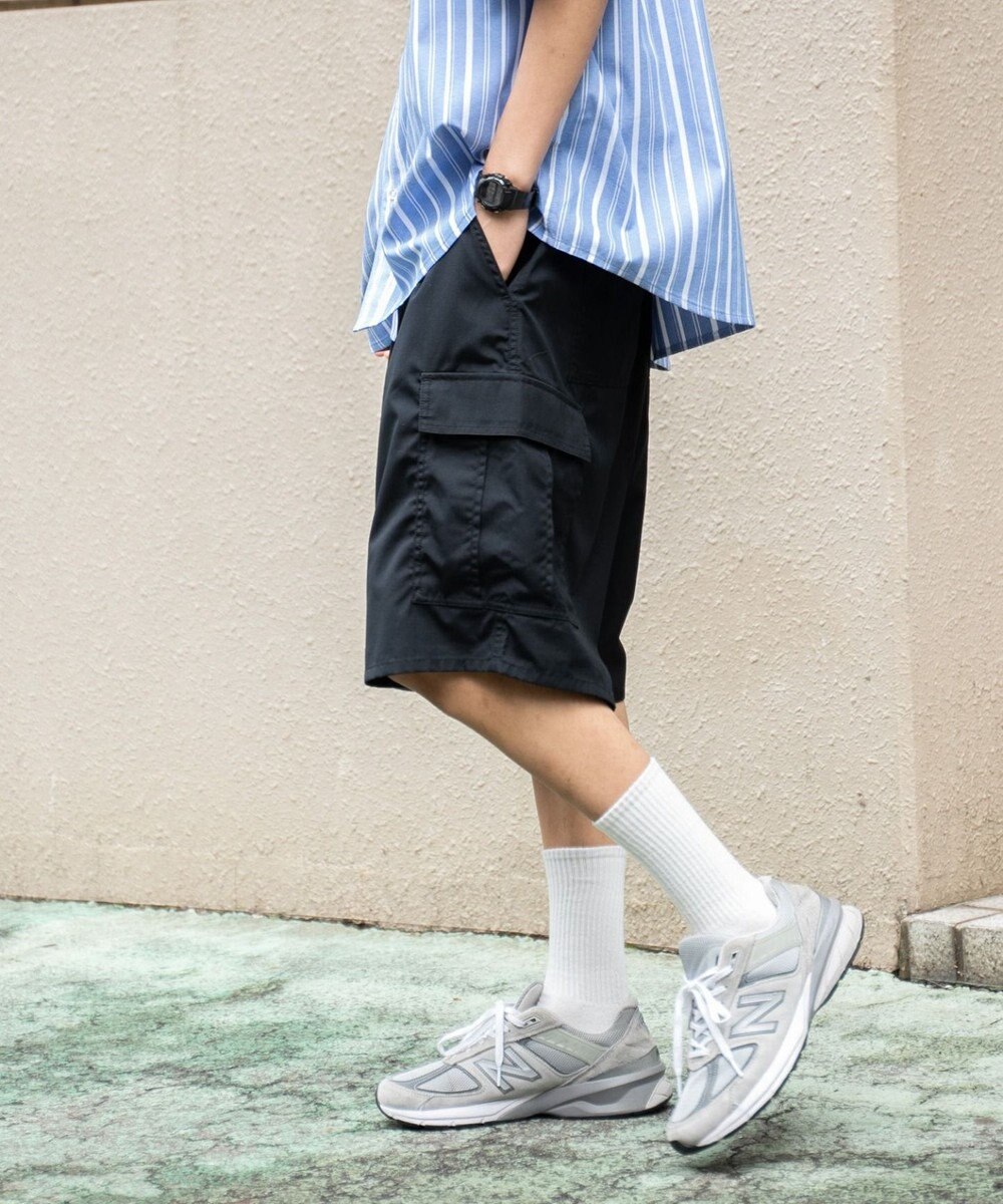 WEGO 【ウエストゴム/手洗い可】ワイドカーゴショーツ 