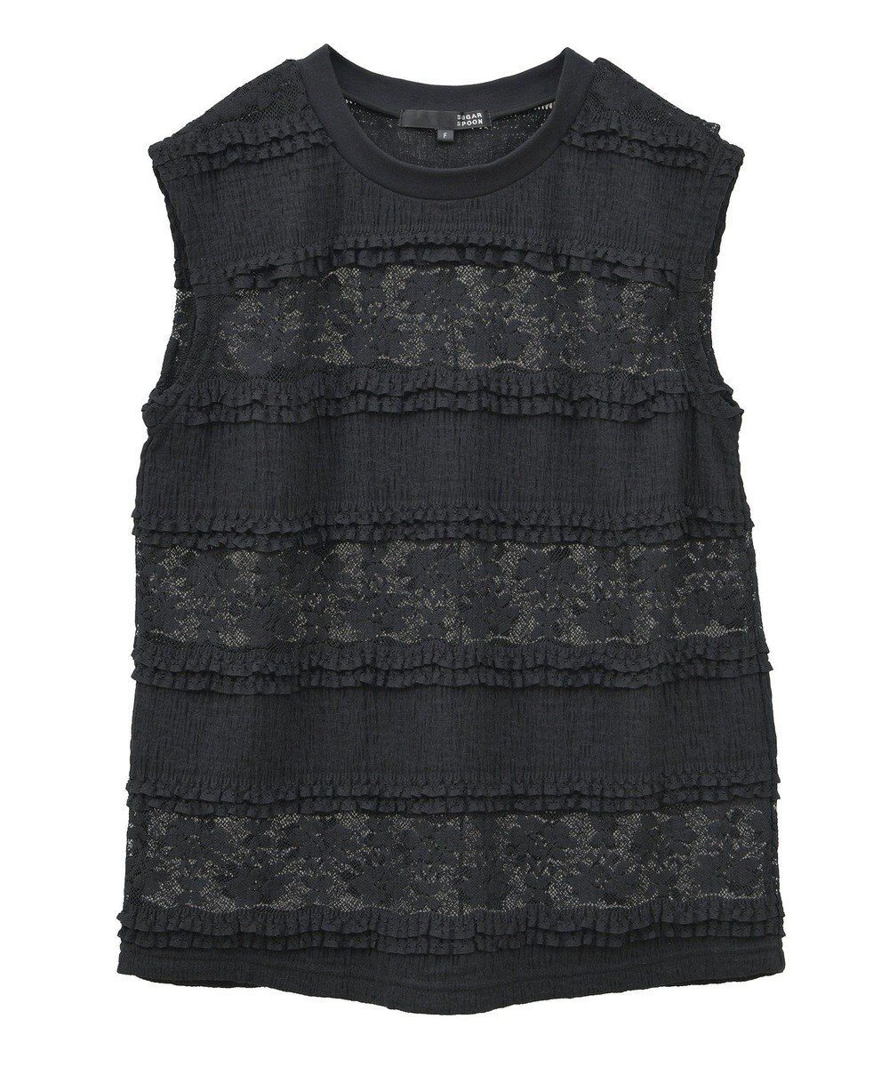 Green Parks ・ＳＵＧＡＲ　ＳＰＯＯＮ　フリルレースノースリーブ 