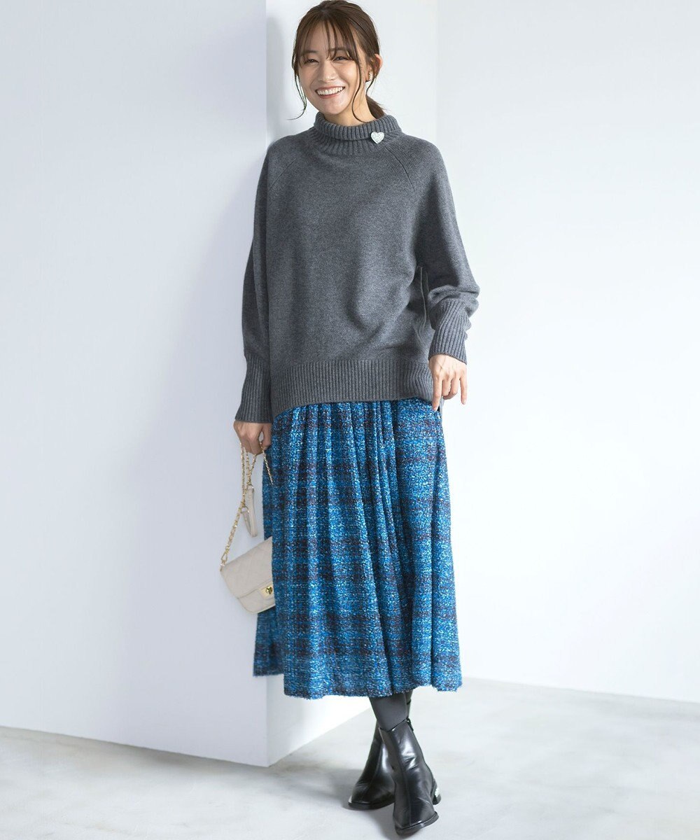 組曲 ギミックチェックツイードスカート 