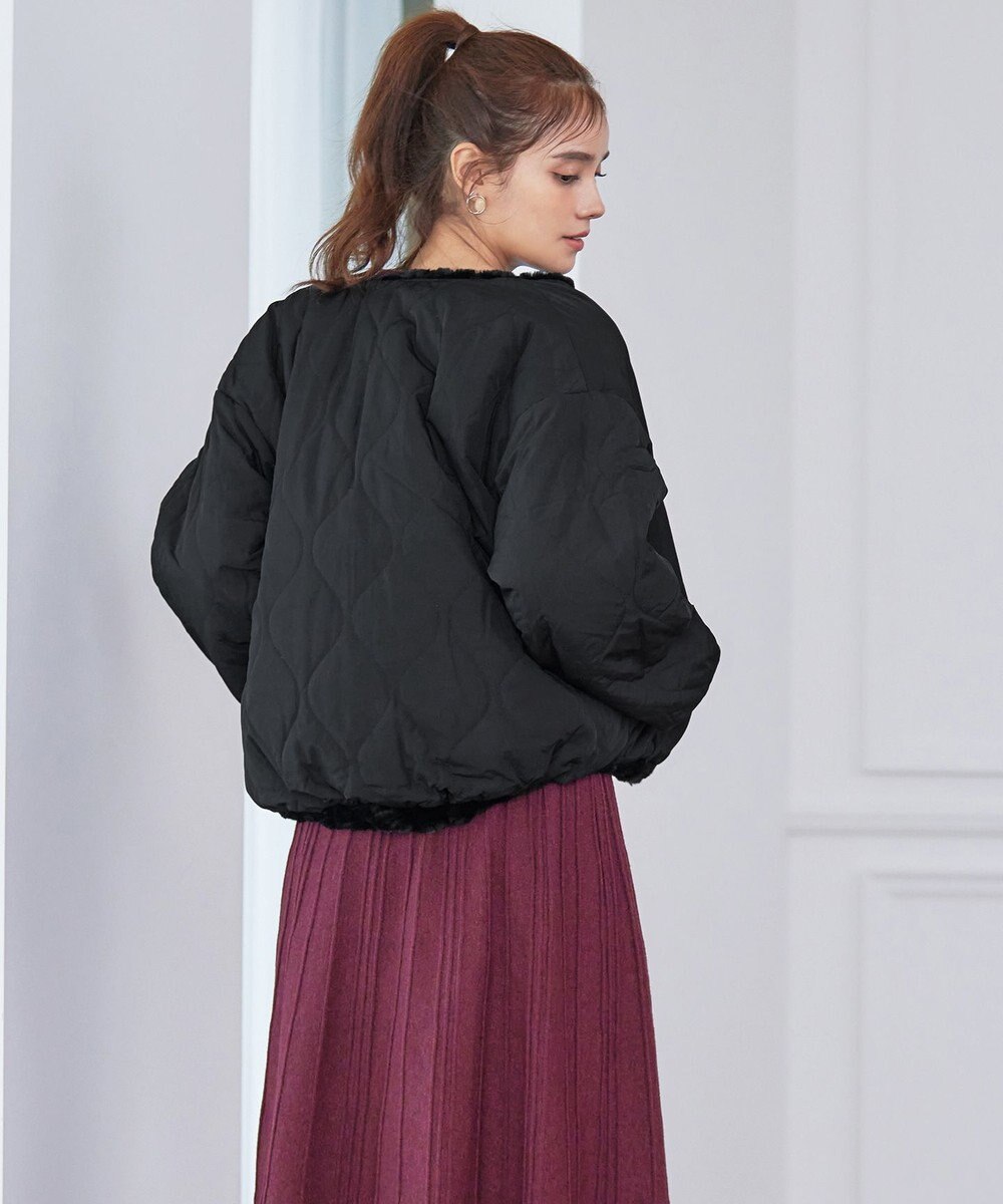 Tiaclasse 【リバーシブル】キルティングエコファー2WAYブルゾン 