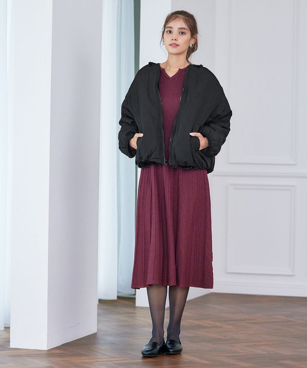 Tiaclasse 【リバーシブル】キルティングエコファー2WAYブルゾン 