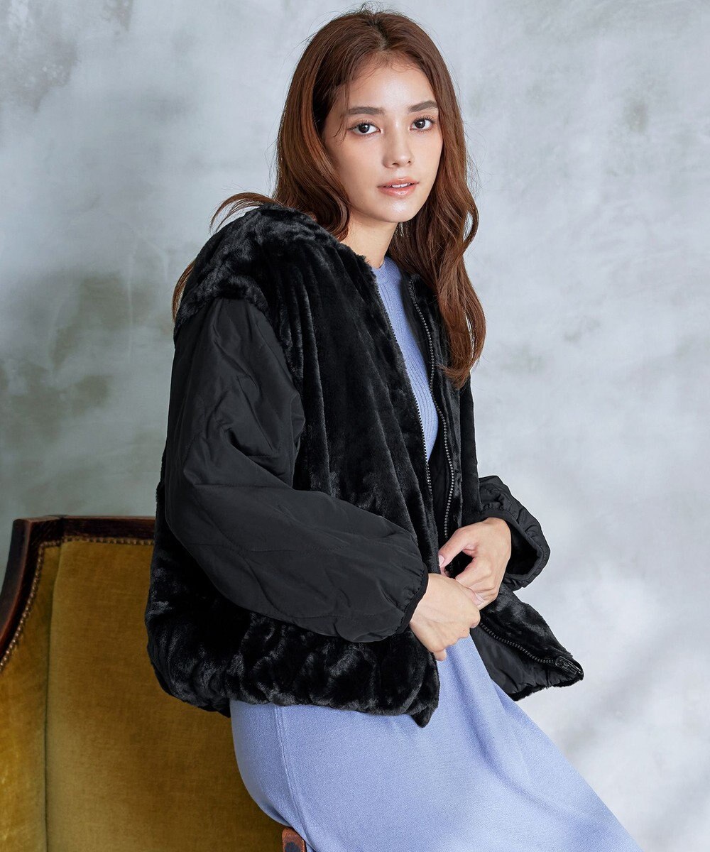 Tiaclasse 【リバーシブル】キルティングエコファー2WAYブルゾン 