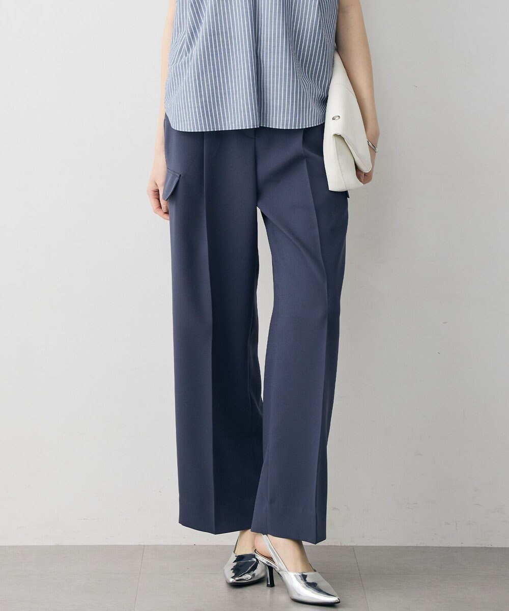 ICB 【先行予約】 FluidBackSatin ワイドストレートカーゴパンツ 