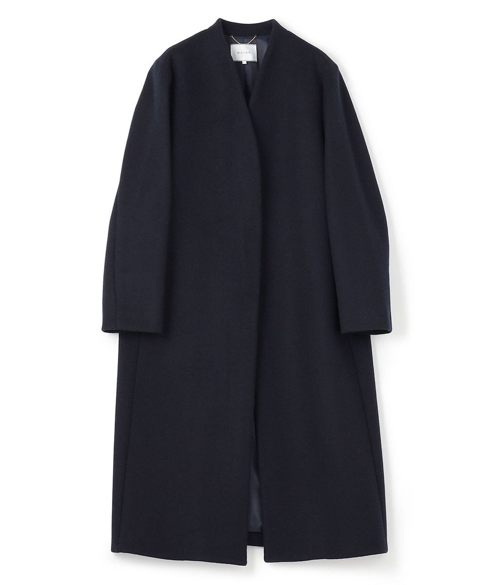 BEIGE， 【S-size】PASSY / ノーカラーロングコート 