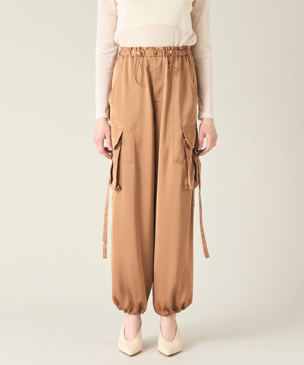 GRACE CONTINENTAL サテンカーゴパンツ 