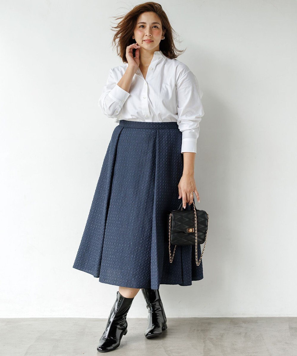 23区 L 【洗える】プレザンスジャカード タックスカート 