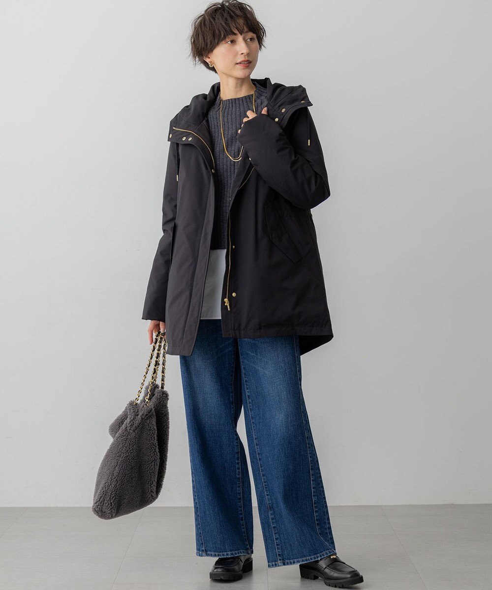 23区 L 【一部店舗限定/滝沢眞規子さん着用/撥水加工】ミリタリー フーデット ダウンコート 