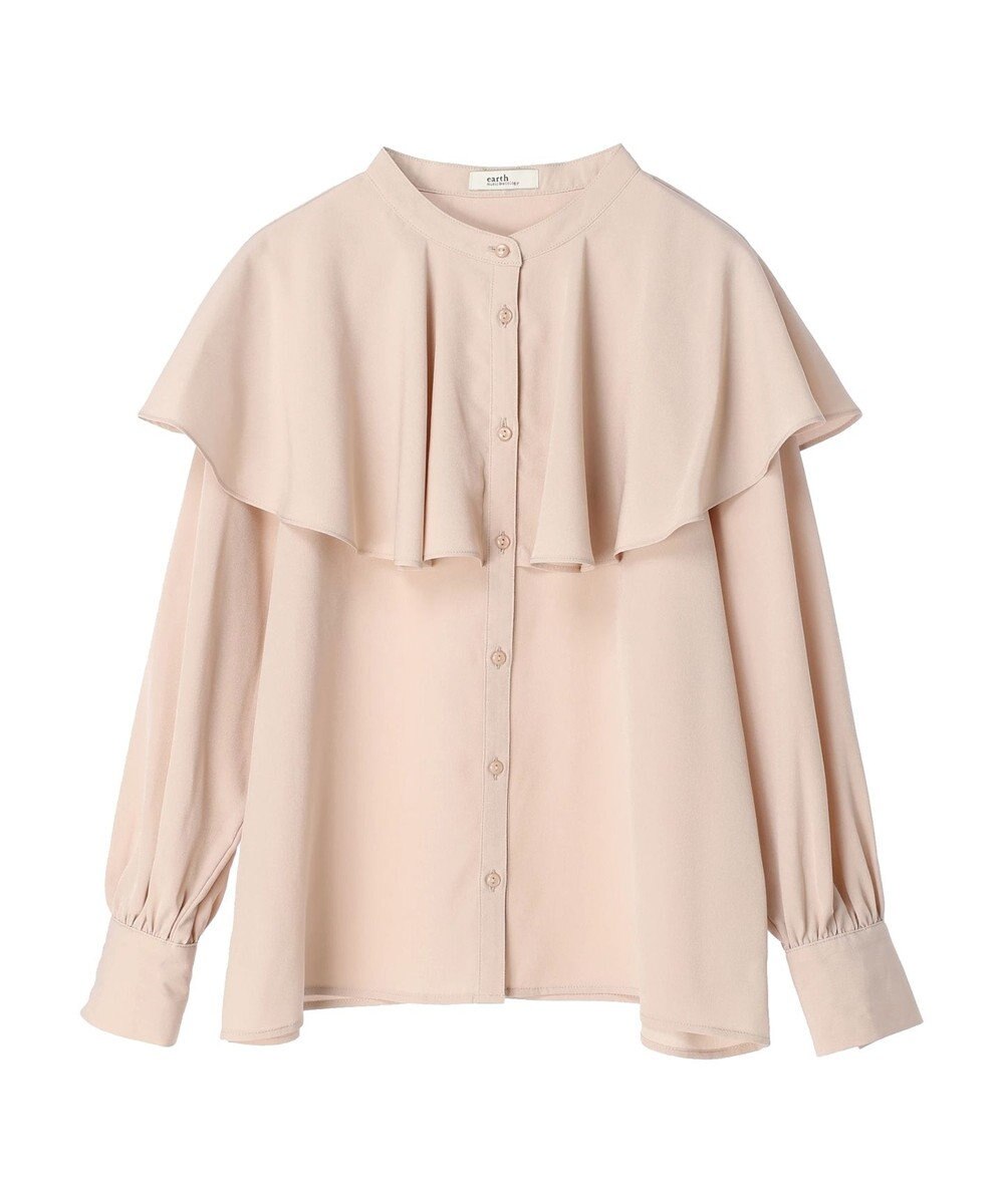 earth music&ecology ケープカラーブラウス 