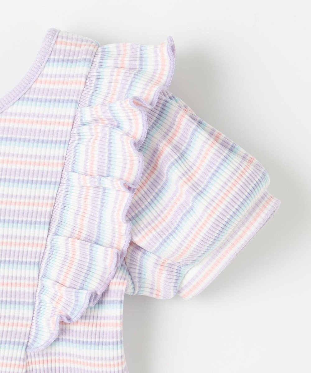 ANY KIDS オン・オフショルダー ボーダー Tシャツ 