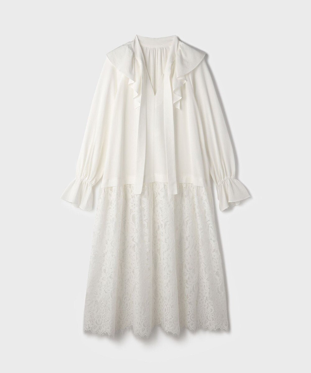 GRACE CONTINENTAL レースコンビフリルカフタンワンピース 