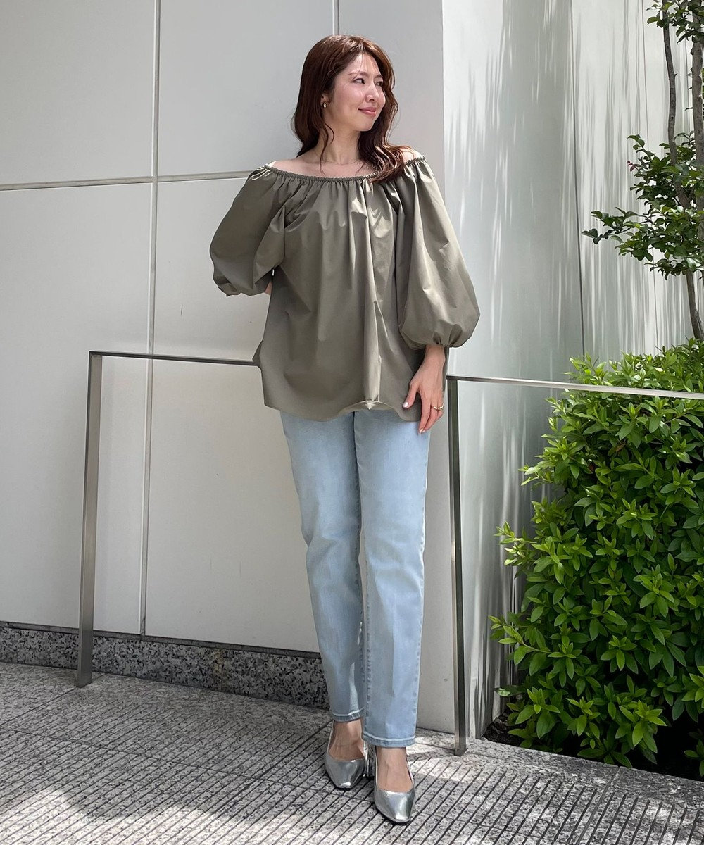 UNFILO FINE MOVE 2WAYギャザーブラウス 