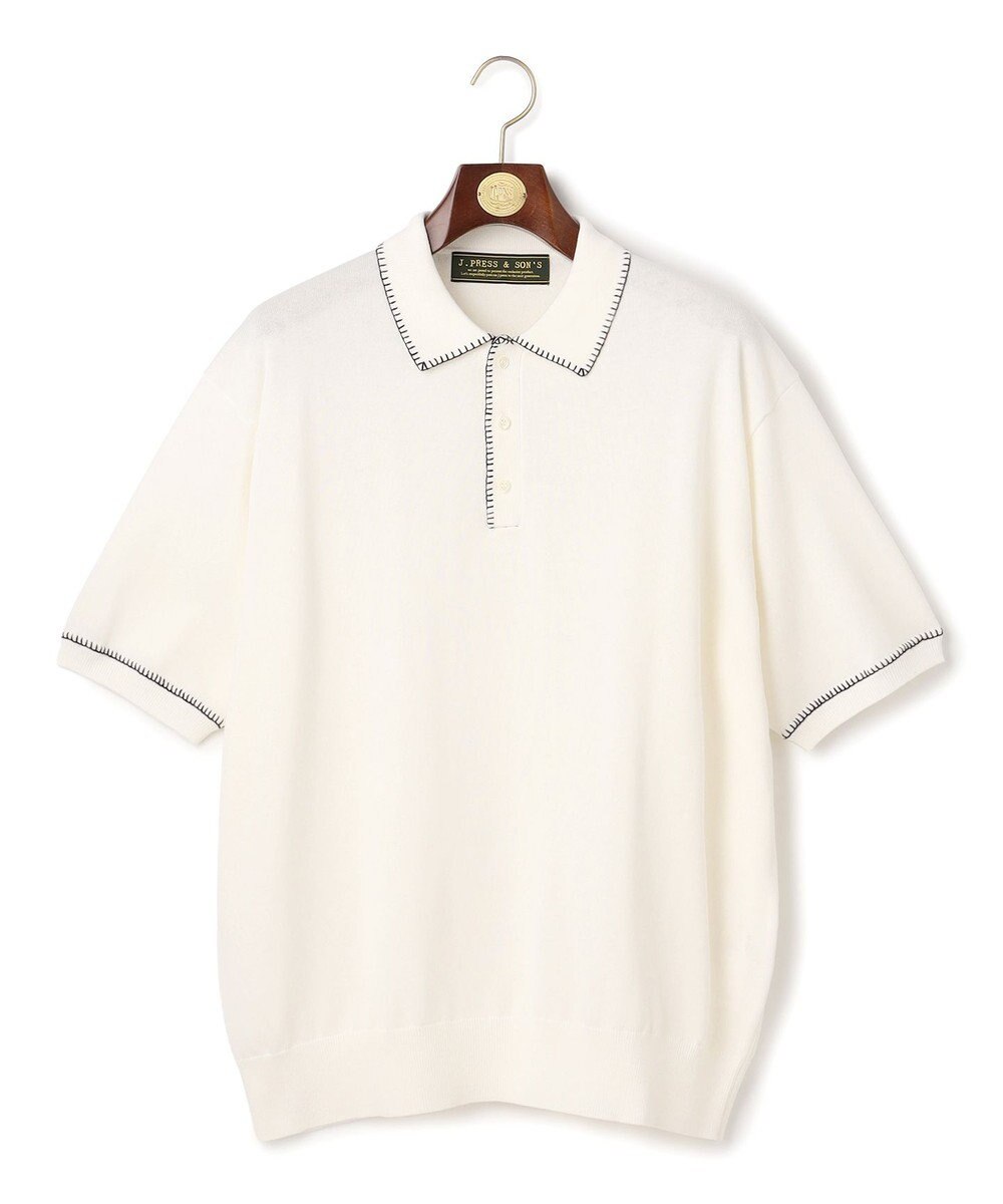 J.PRESS MEN 【WEB・一部店舗限定】Blancket Stitch Knit Polo 