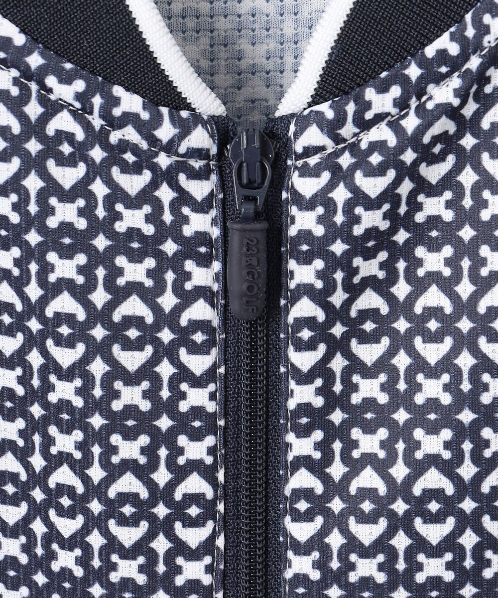 23区GOLF 【WOMEN】サンベールメッシュ モノグラムハーフジップ 