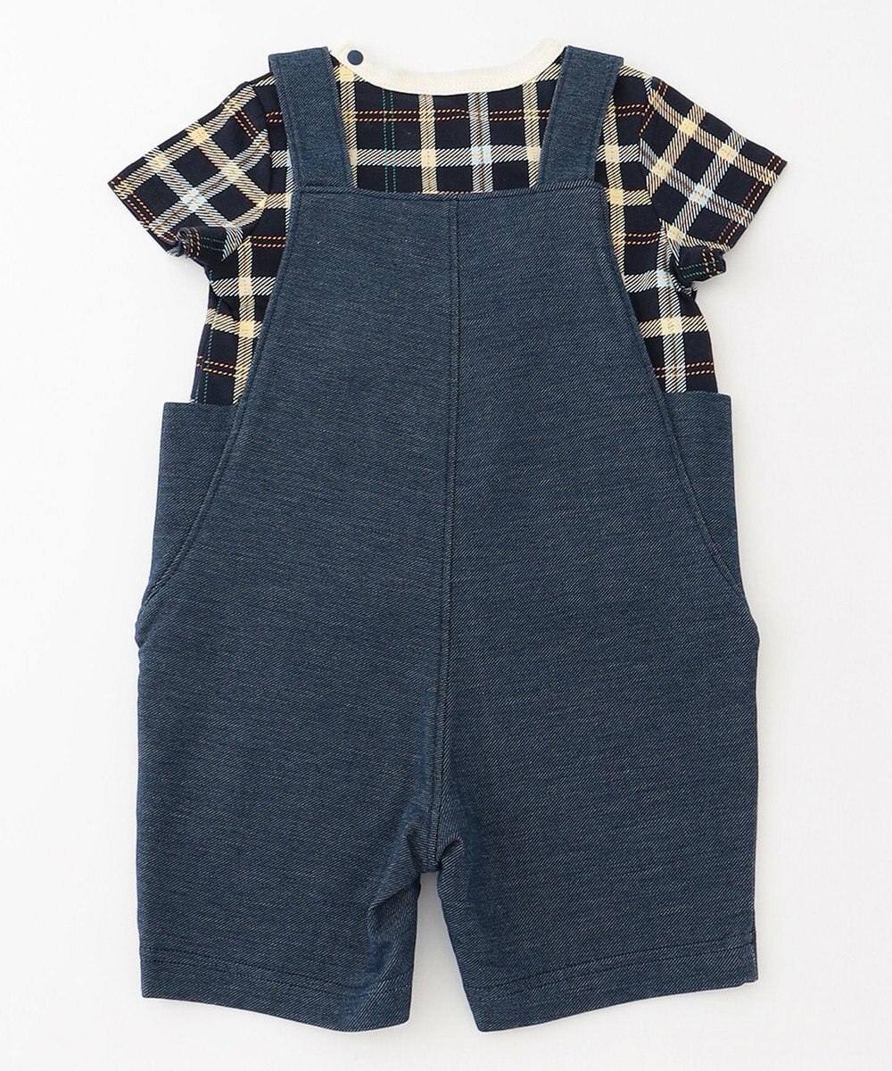 組曲 KIDS 【80-90cm】Check 半袖オーバーオール 