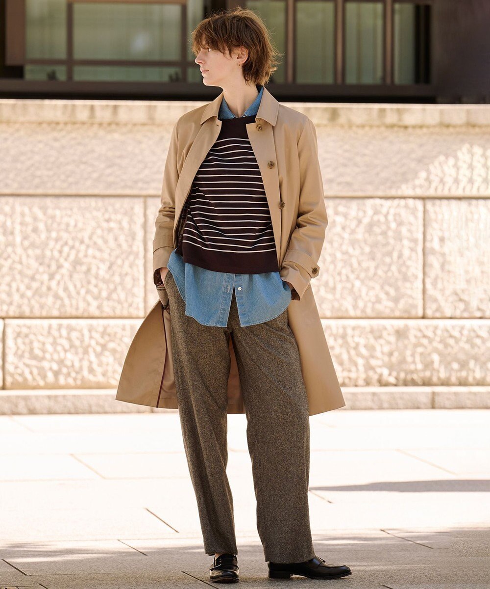 J.PRESS LADIES L コンパクトギャバ ステンカラー コート 