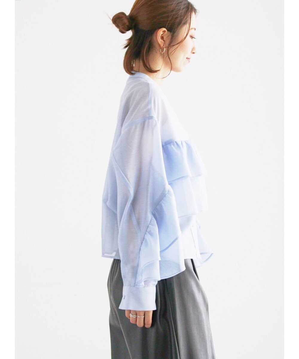 Te chichi シアーフリルティアードブラウス 