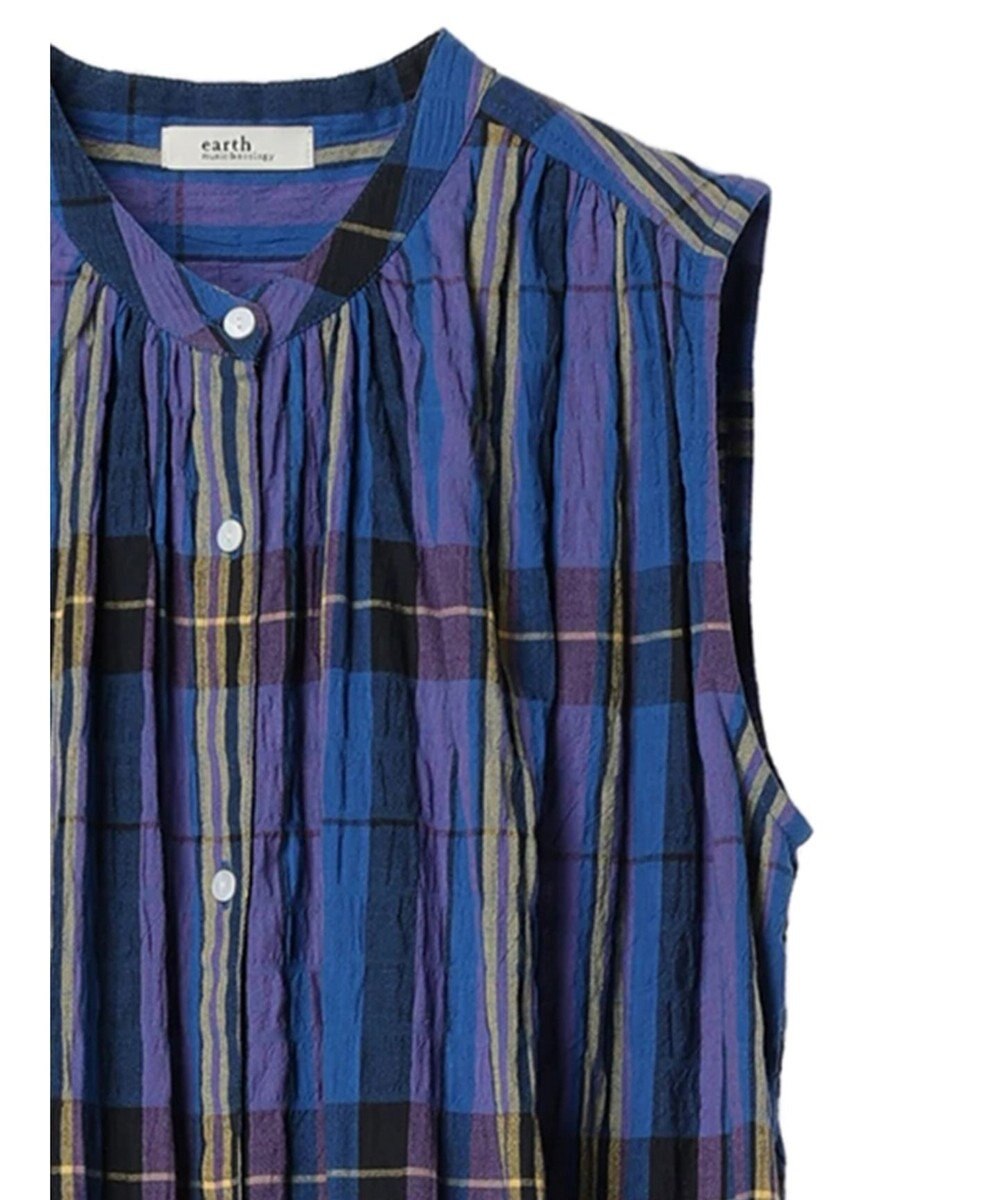 earth music&ecology 綿ＰＵクレープワンピース（ｃｈｅｃｋ柄） 