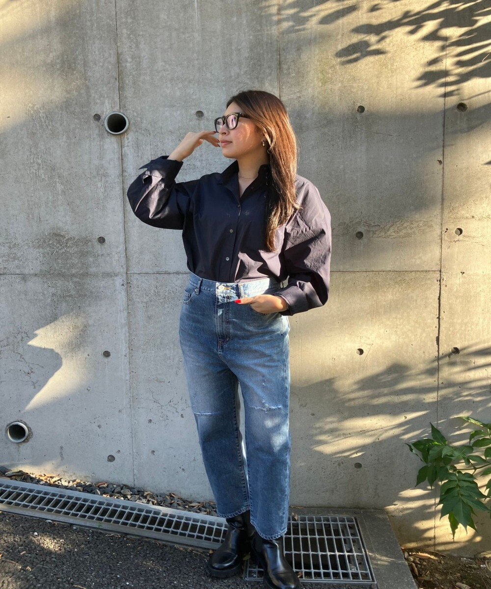 woadblue 【先行販売】SALUU サルー ストレートアンクル デニムパンツ ダメージ 