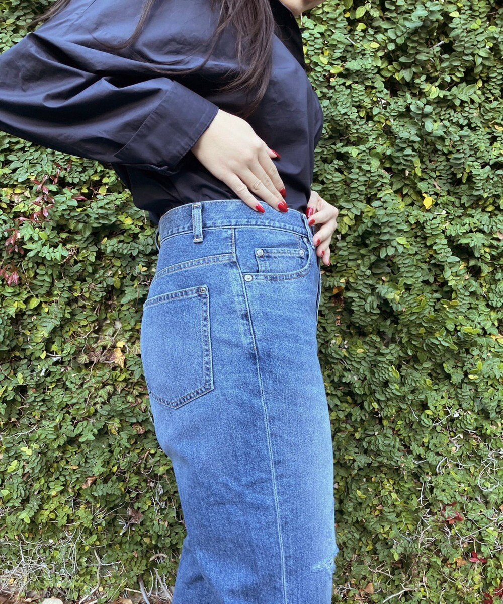 woadblue 【先行販売】SALUU サルー ストレートアンクル デニムパンツ ダメージ 