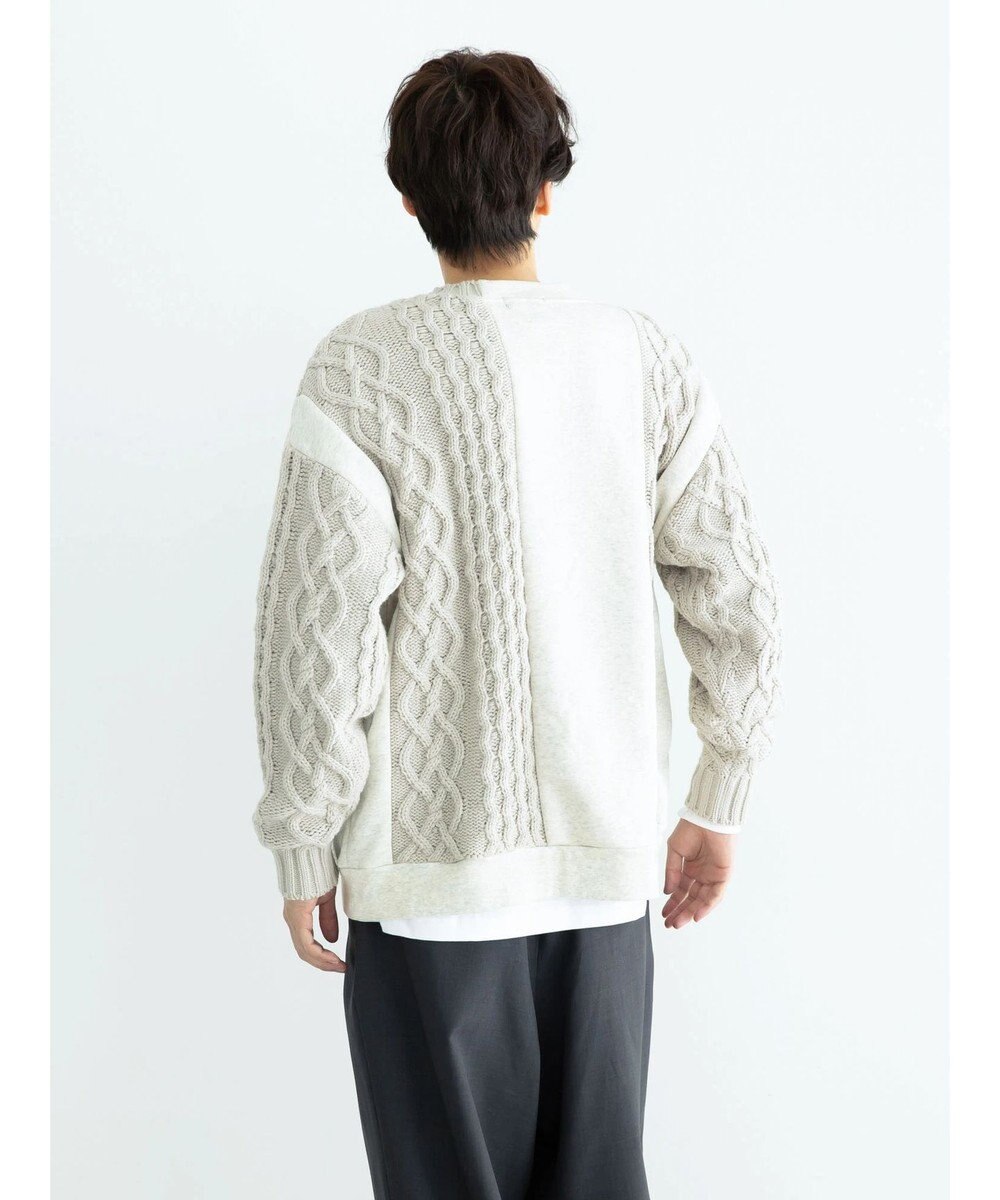 CRAFT STANDARD BOUTIQUE ケーブルニット切り替え裏起毛スウェット 