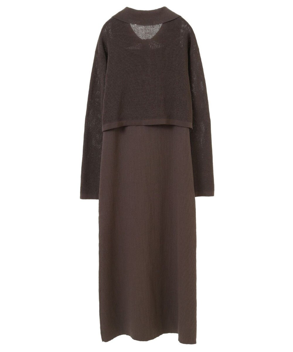 earth music&ecology ＳＥＴ２点襟付きカーディガン＋ニットワンピース 