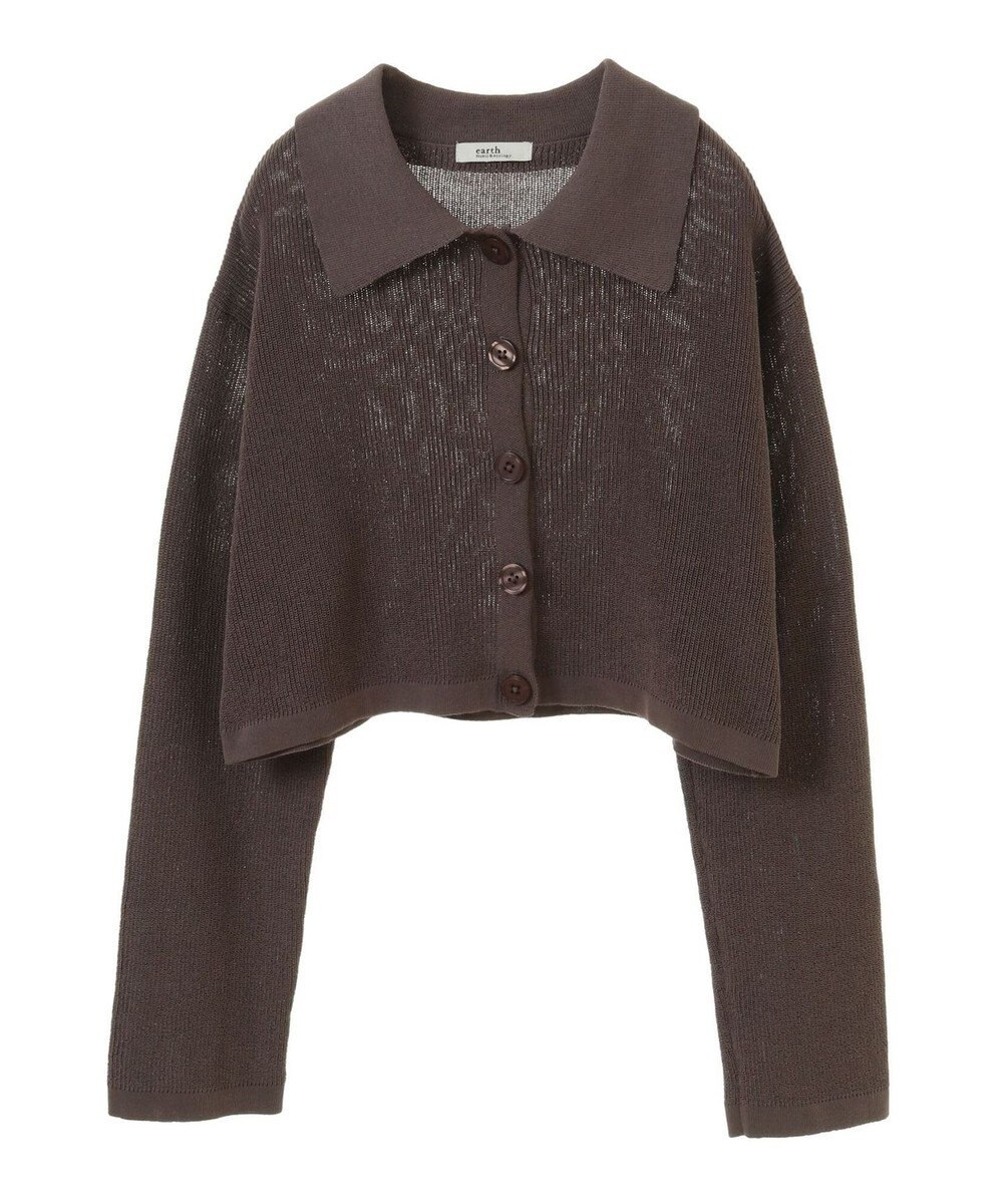 earth music&ecology ＳＥＴ２点襟付きカーディガン＋ニットワンピース 