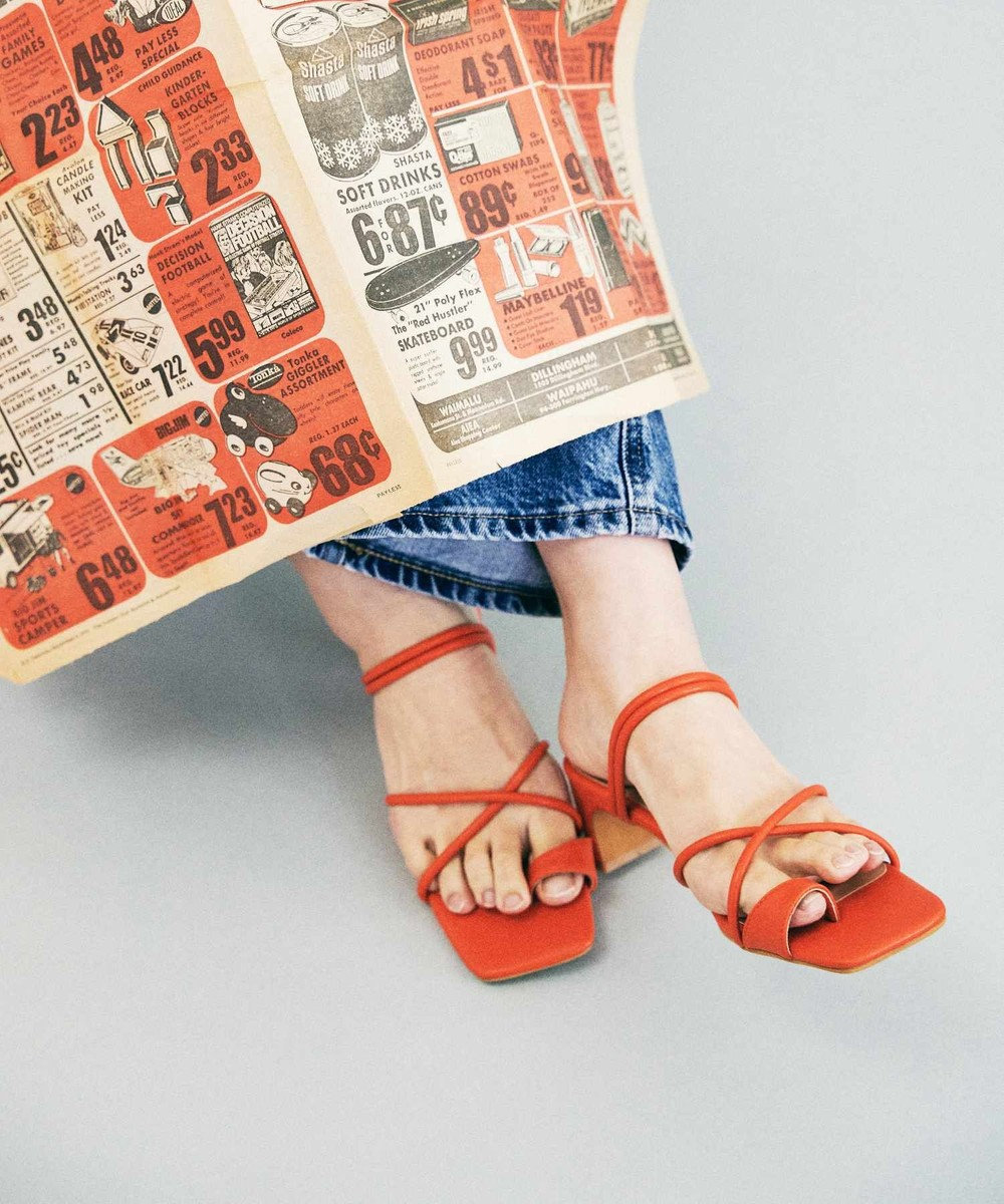 BONTRE 【PRECIEUX JOUET/プレシュウジュエ】ナロートングセットバックヒールサンダル/016PJ 