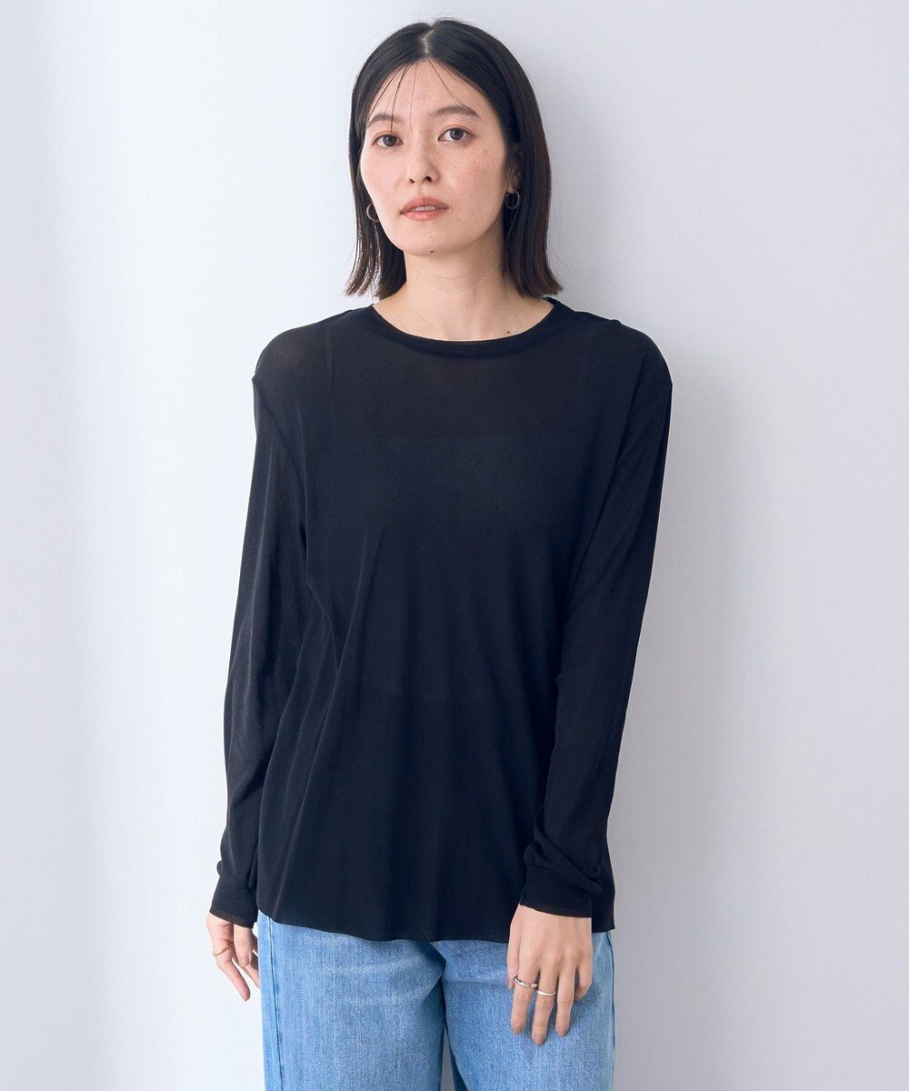 YECCA VECCA クルーネックレイヤードシアートップス 