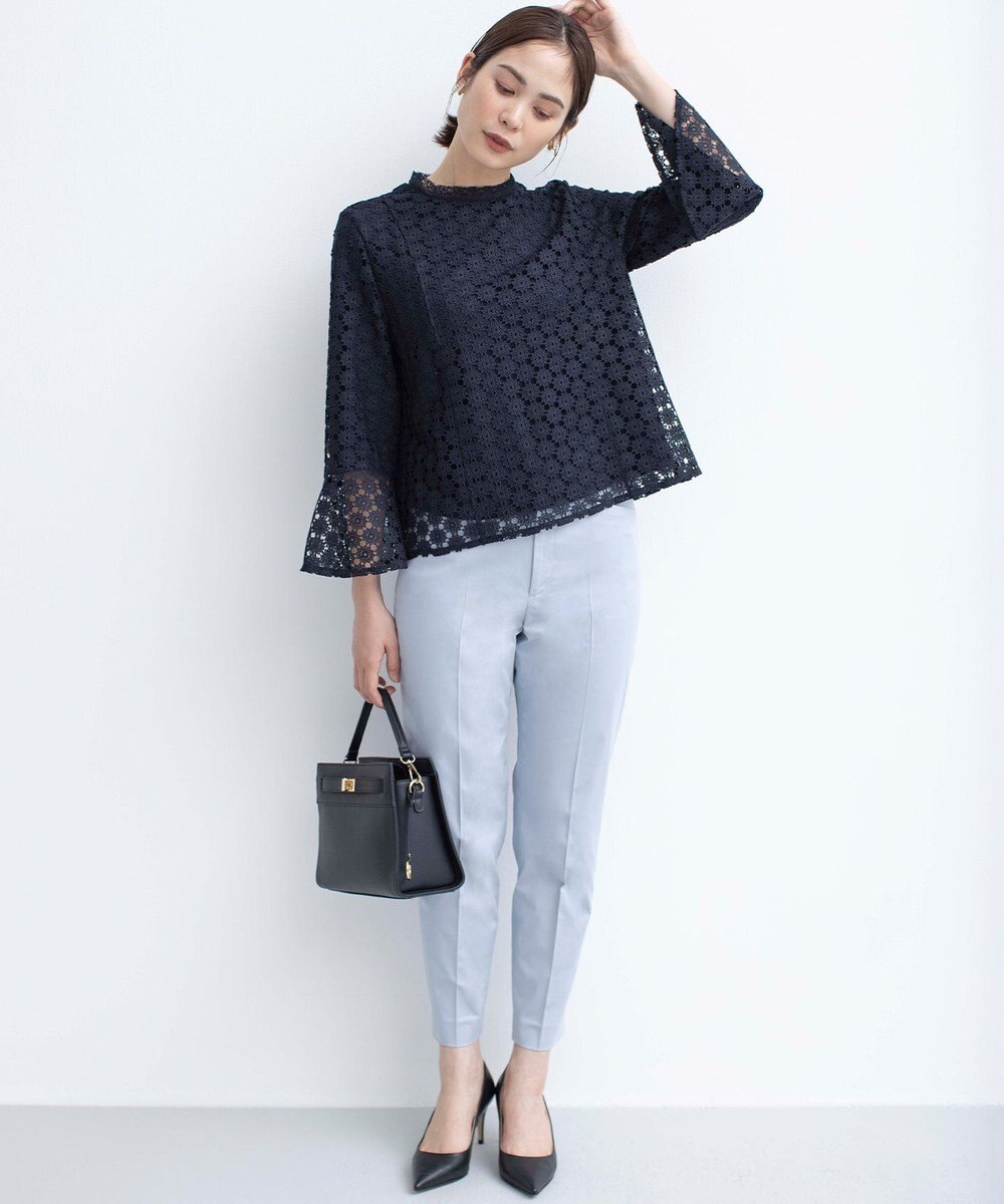 組曲 【WEB限定】フラワーレース 袖フレアトップス 