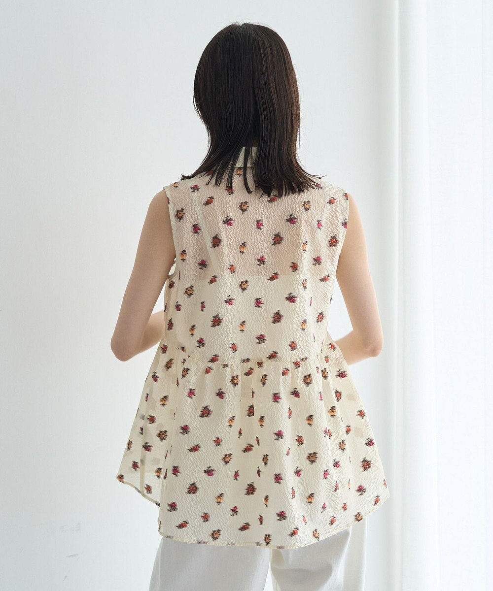 YECCA VECCA シアージャガードペプラムブラウス 