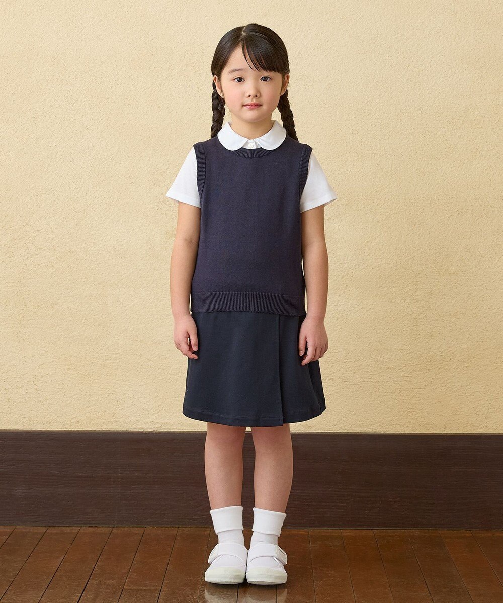 MIKI HOUSE HOT BISCUITS 【90-140cm】綿ニットクルーネックベスト(女の子用) 