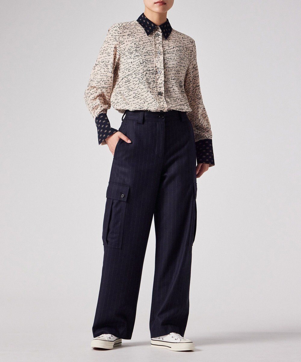 Paul Smith ストライプ ウール カーゴパンツ 