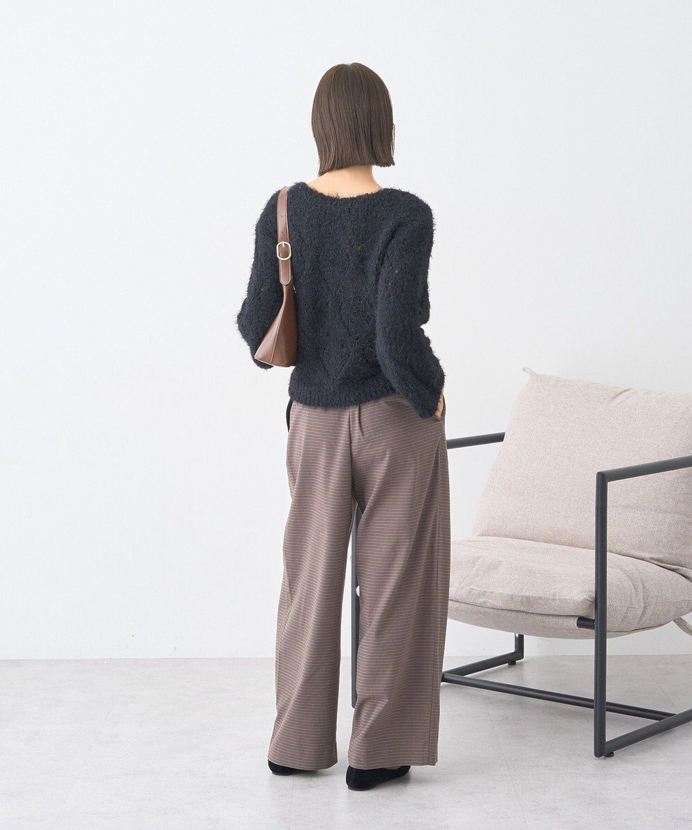 earth music&ecology シャギーミックス透かしハート柄ニットプルオーバ 