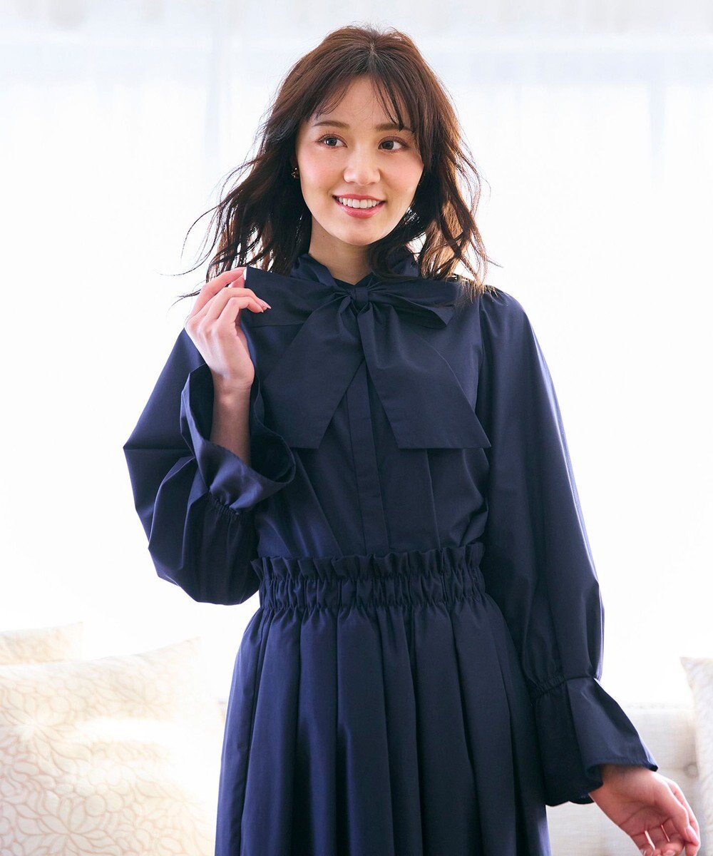 Feroux 【キレイ見えセットアップ対応】リボンタイ ブラウス 